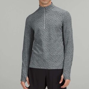 lululemon athletica Surge Warm Half-Zip Rhino Grey Black Size Large
